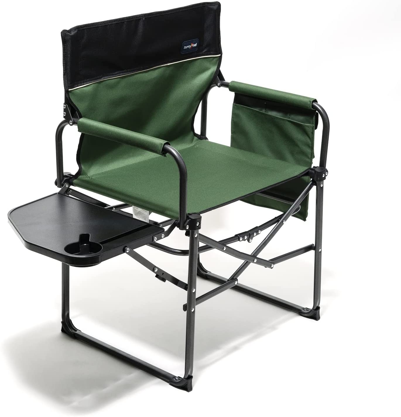 Outdoor Furniture Warehouse - Składane krzesło reżyserskie kempingowe z bocznym