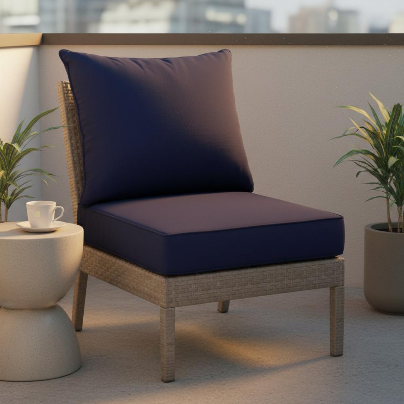 Outdoor Furniture Fabric - Poduszka na krzesło ogrodowe z ukrytym