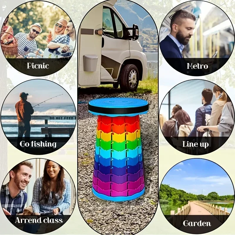 Tęczowy teleskopowy stołek kem – Outdoor Furniture Europe recenzja i cena